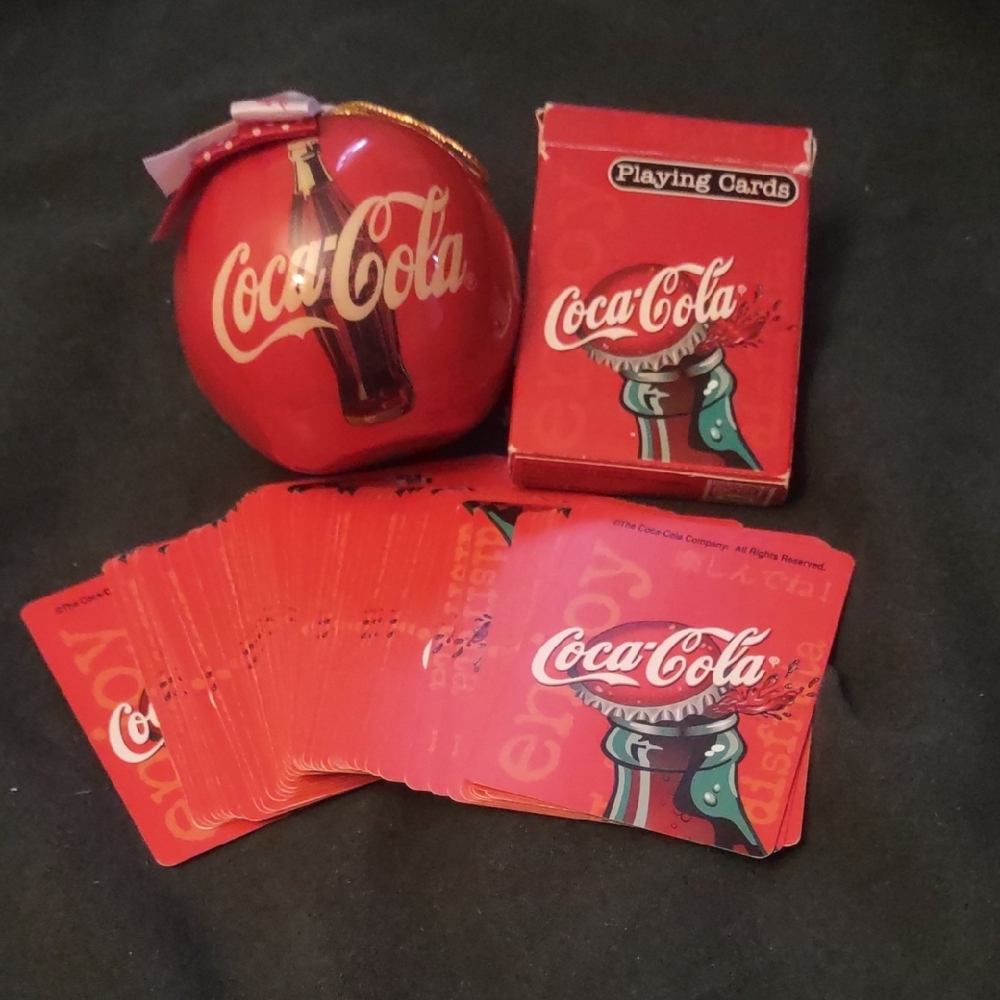 Coca-Cola Red Collectible Cards and Ornament